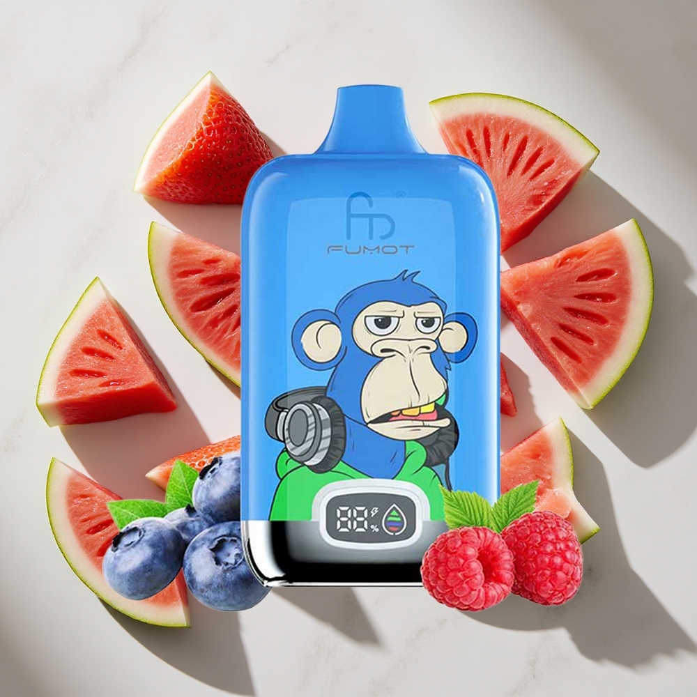 Aardbei Watermeloen Fumot Tornado Digital Box 12000 Puffs Nederland vapes - 20ml  550mAh