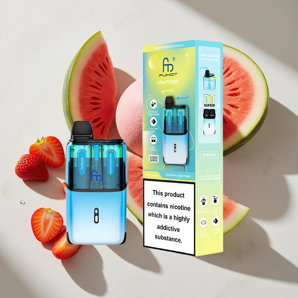 Aardbei Watermeloen Fumot Ultra T32000 32000 Puffs Nederland vapes Type-C Opladen 24ml
