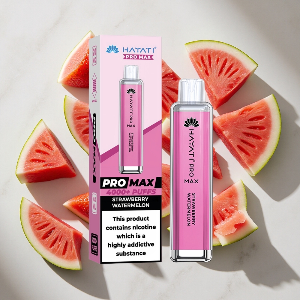 Aardbei Watermeloen Hayati Pro Max 4000 Puffs Nederland vapes - 2ml tank met 10ml auto refill TPD-conform