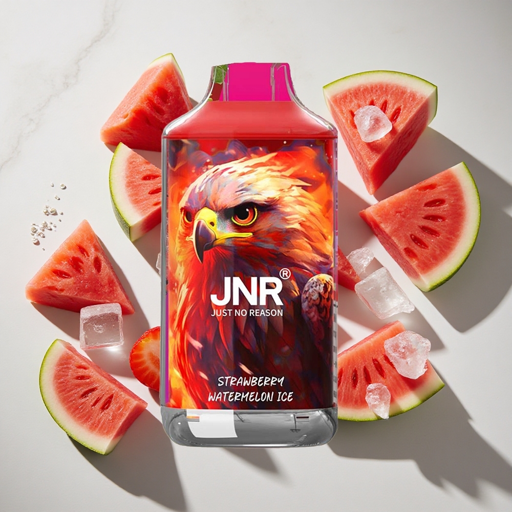 Aardbei Watermeloen IJs JNR Falcon 16000 Puffs Nederland vapes - Dual Mesh Coil  Smart LED Display