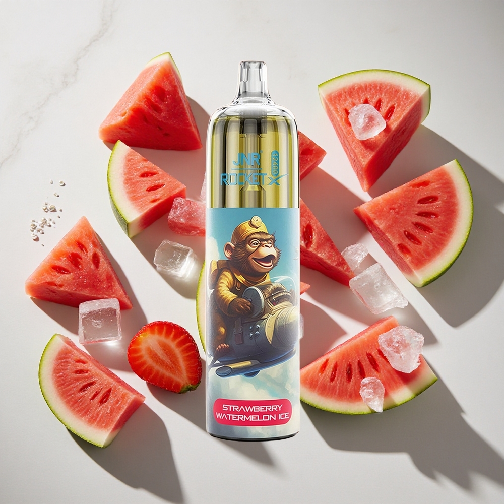 Aardbei Watermeloen IJs JNR Rocket-X 12400 Puffs Nederland vapes met Aanpasbare Luchtstroom  RGB-verlichting