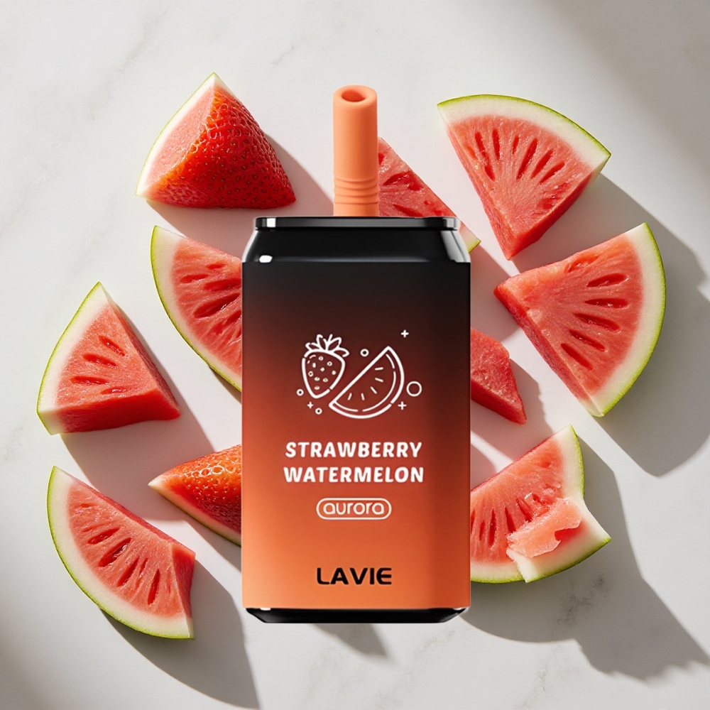 Aardbei Watermeloen LAVIE Aurora 11000 Puffs Nederland vapes 22ml e-vloeistof Type C Oplaadbaar