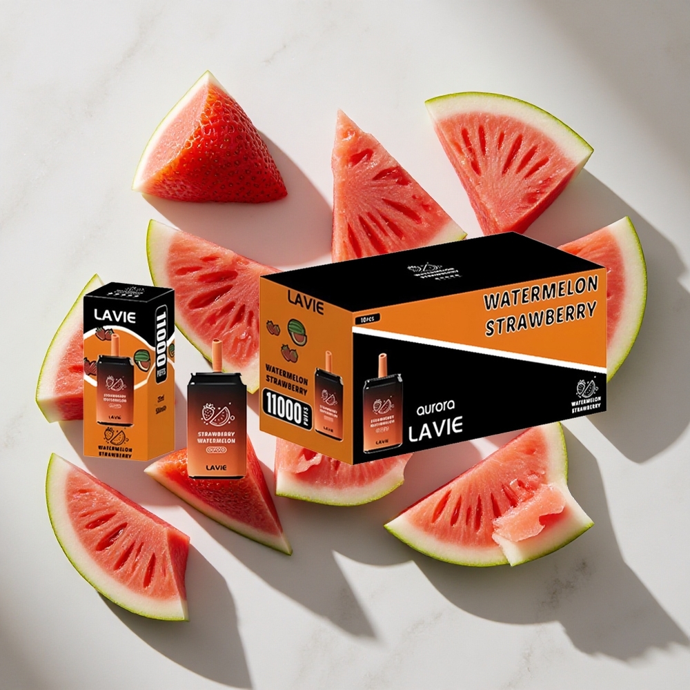 Aardbei Watermeloen LAVIE Aurora 11000 Puffs Nederland vapes 22ml e-vloeistof Type C Oplaadbaar