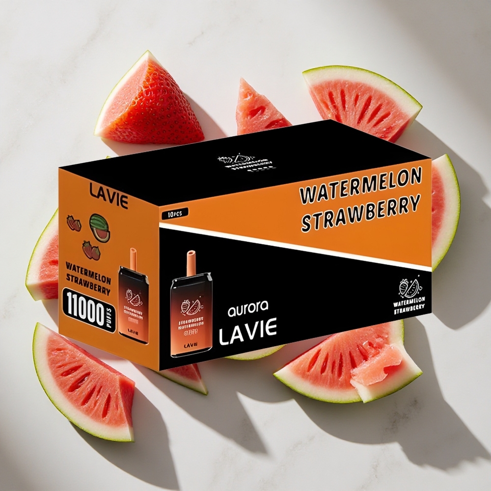 Aardbei Watermeloen LAVIE Aurora 11000 Puffs Nederland vapes 22ml e-vloeistof Type C Oplaadbaar