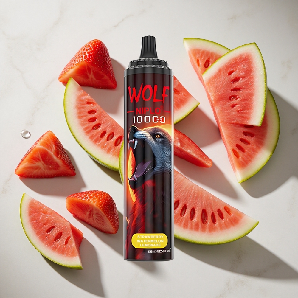 Aardbei Watermeloen Limonade JNR Wolf Niplo 10000 Puffs Nederland vapes met 20ml e-vloeistof  Type-C opladen
