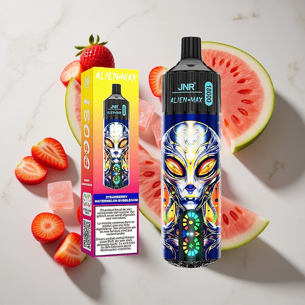 Aardbei Watermelon Bubblegum JNR Alien Max 18000 Puffs Nederland vapes - 28ml e-vloeistof  Type-C Opladen