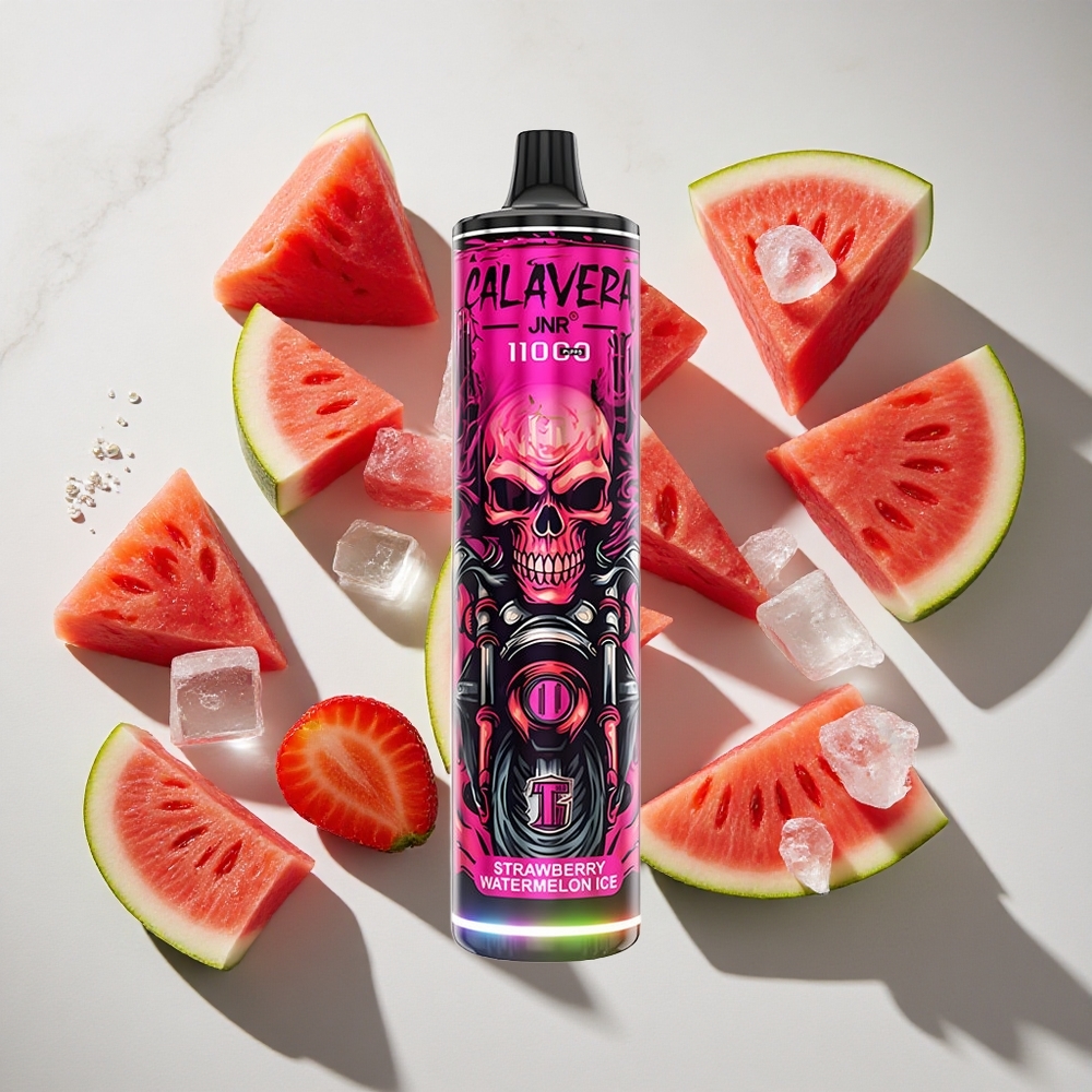 Aardbei Watermelon IJs JNR Calavera 11000 Puffs Nederland vapes met Type-C oplader  21ml e-vloeistof