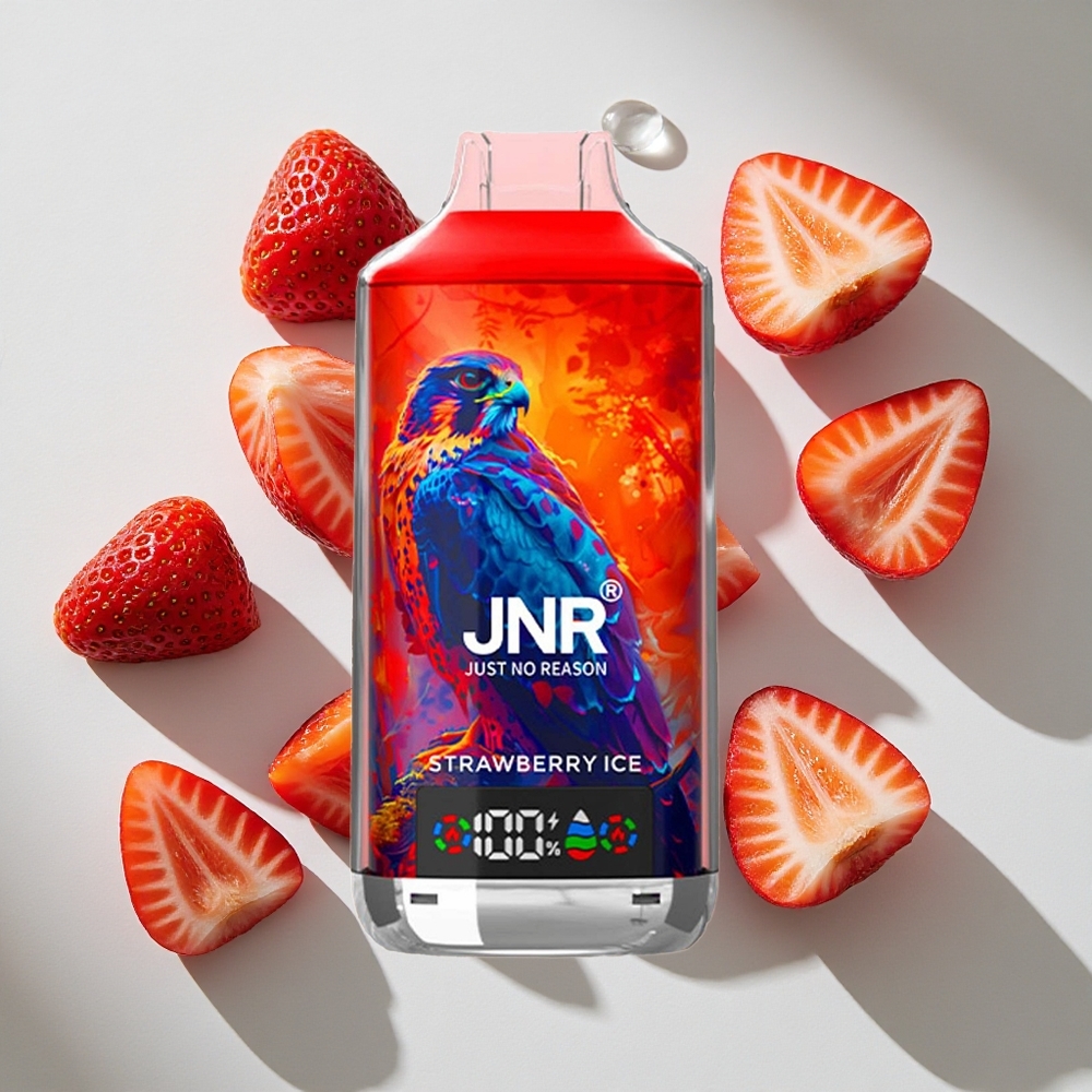 Aardbei ijs JNR Falcon X 18000 Puffs Nederland vapes met 24ml e-vloeistof  Digitale Display