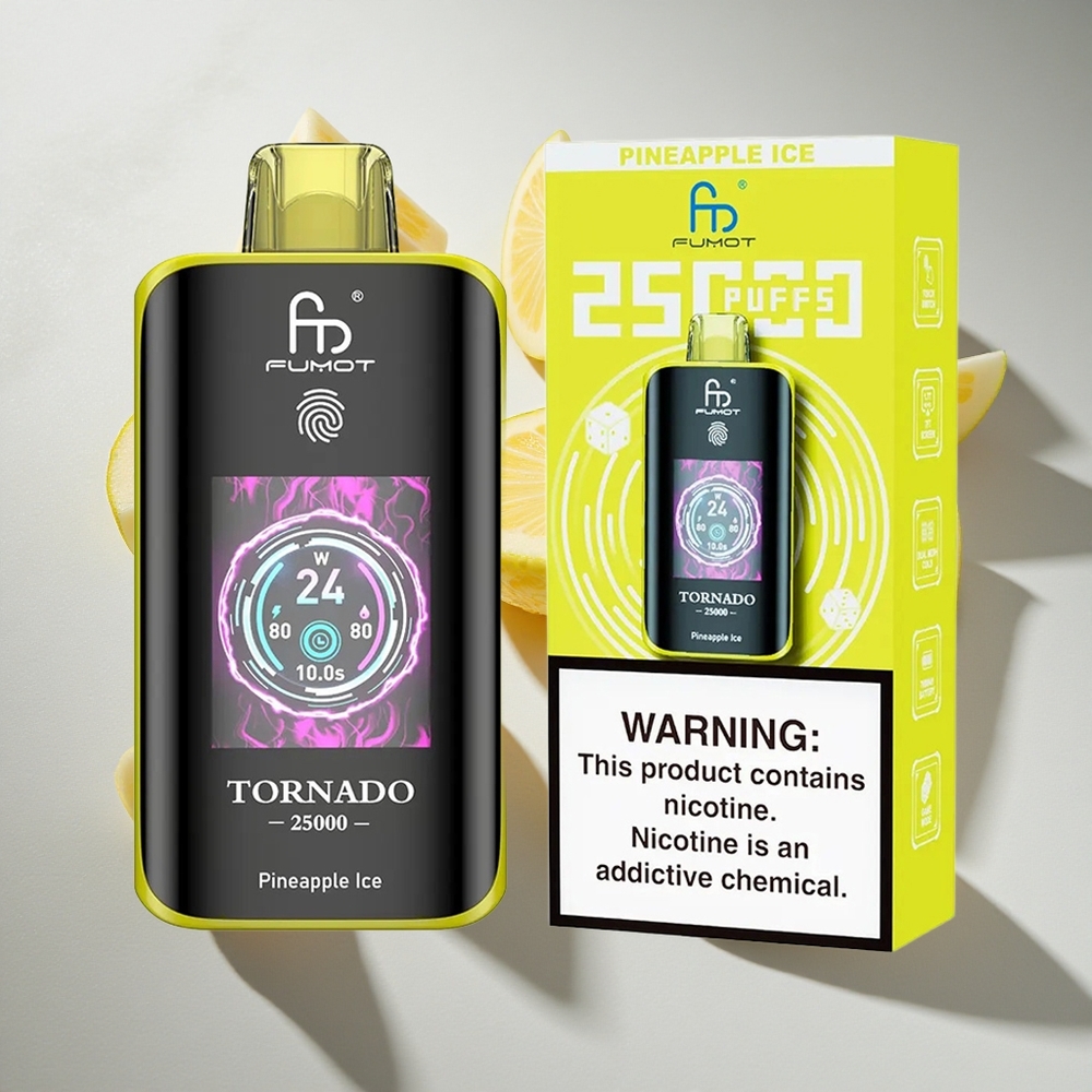 Ananas IJs Fumot Tornado 25000 Puffs Nederland vapes met HD-scherm  Type-C opladen
