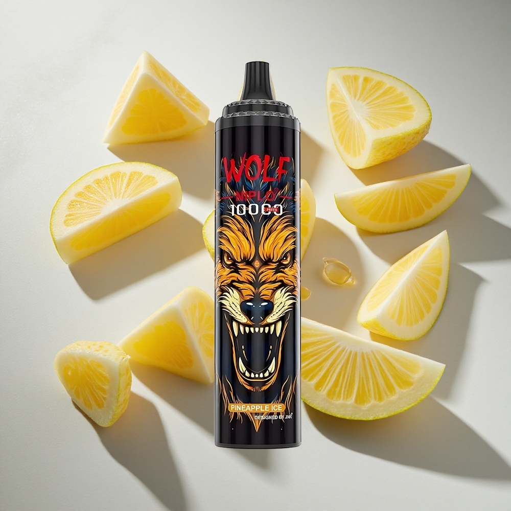 Ananas IJs JNR Wolf Niplo 10000 Puffs Nederland vapes Mesh Coil 10 Ohm  20ml Vloeistof