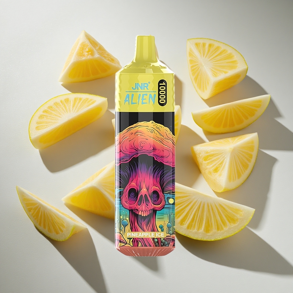 Ananas ijs JNR Alien 10000 Puffs Nederland vapes met RGB LED verlichting  Type-C opladen