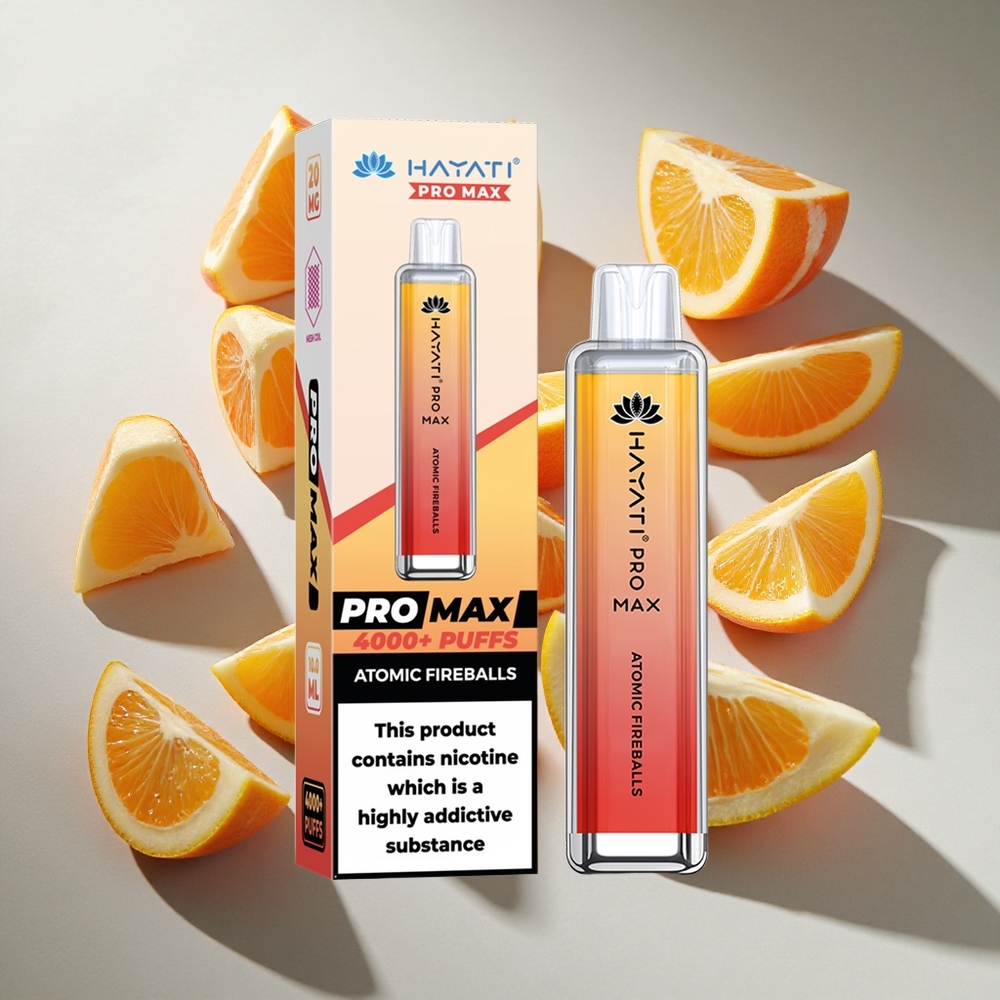 Atomic Fireballs Hayati Pro Max 4000 Puffs Nederland vapes - Dual 11 Ohm Mesh Coil  LED-licht