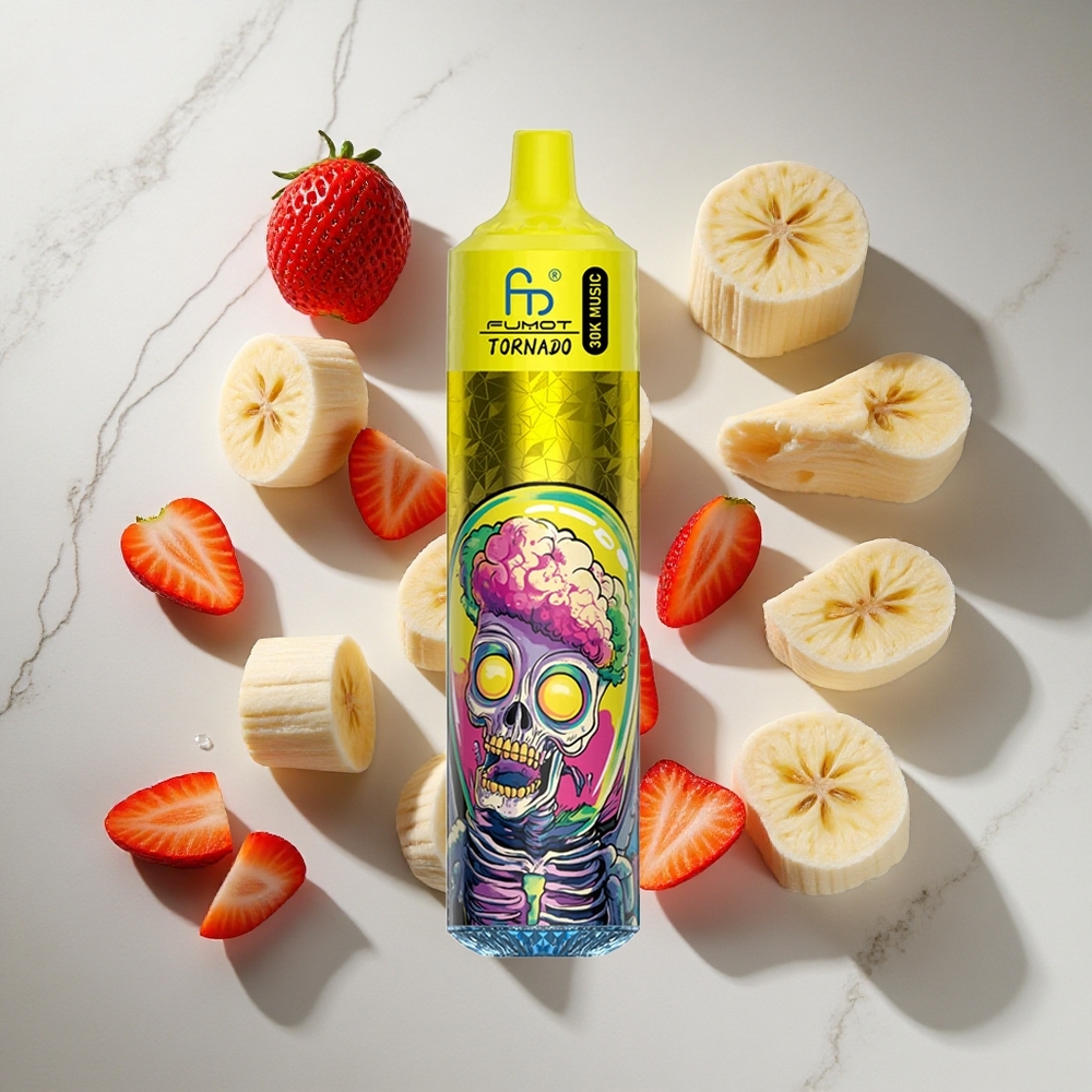 Banaan Aardbei Fumot RandM Tornado 30000 Puffs Nederland vapes 30mL 2 5 Nicotine