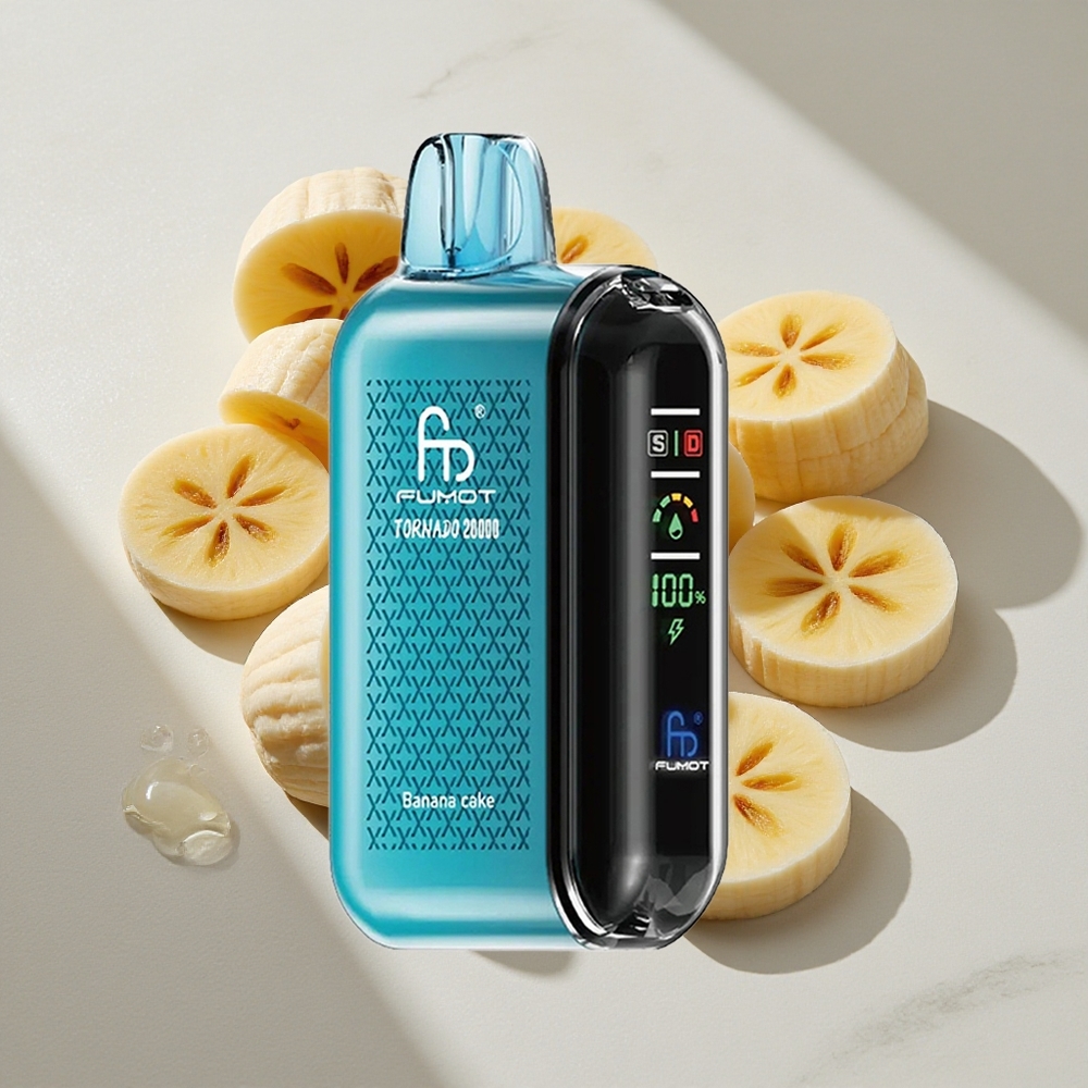 Banana Cake Fumot Tornado 20000 Puffs Nederland vapes Dual Mesh Coil 20ml