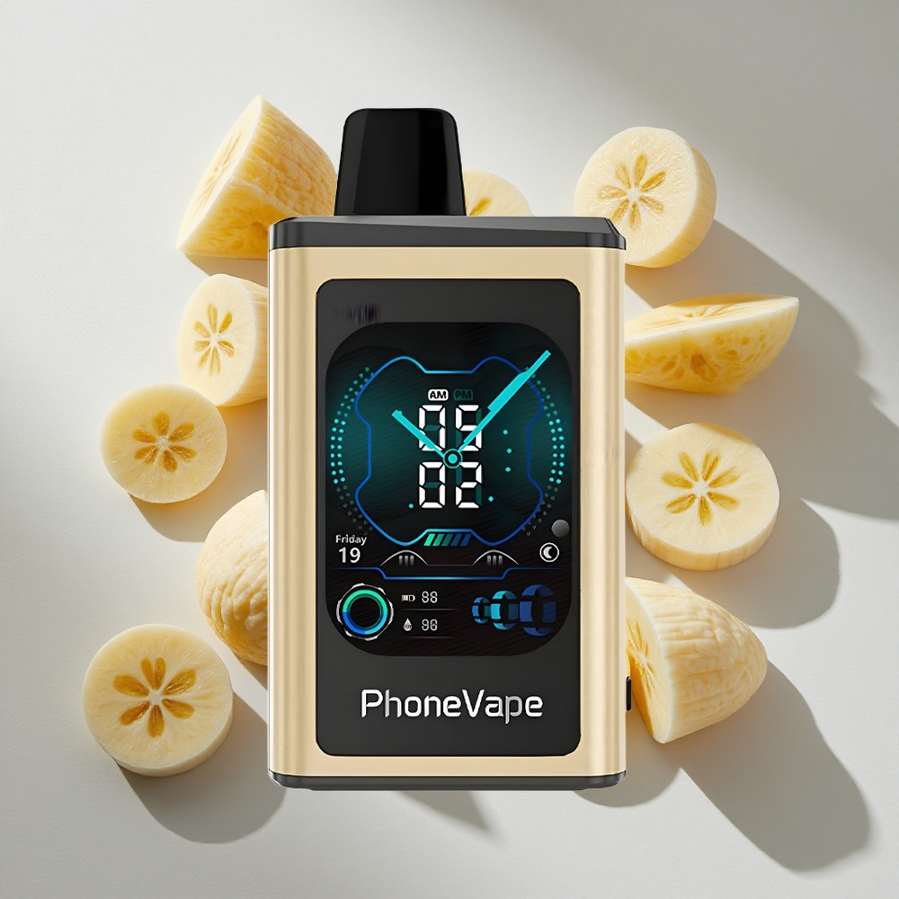 Banana IJs JNR PhoneVape 30000 puffs Nederland vapes Met App Besturing  Type-C Oplaadbare Batterij