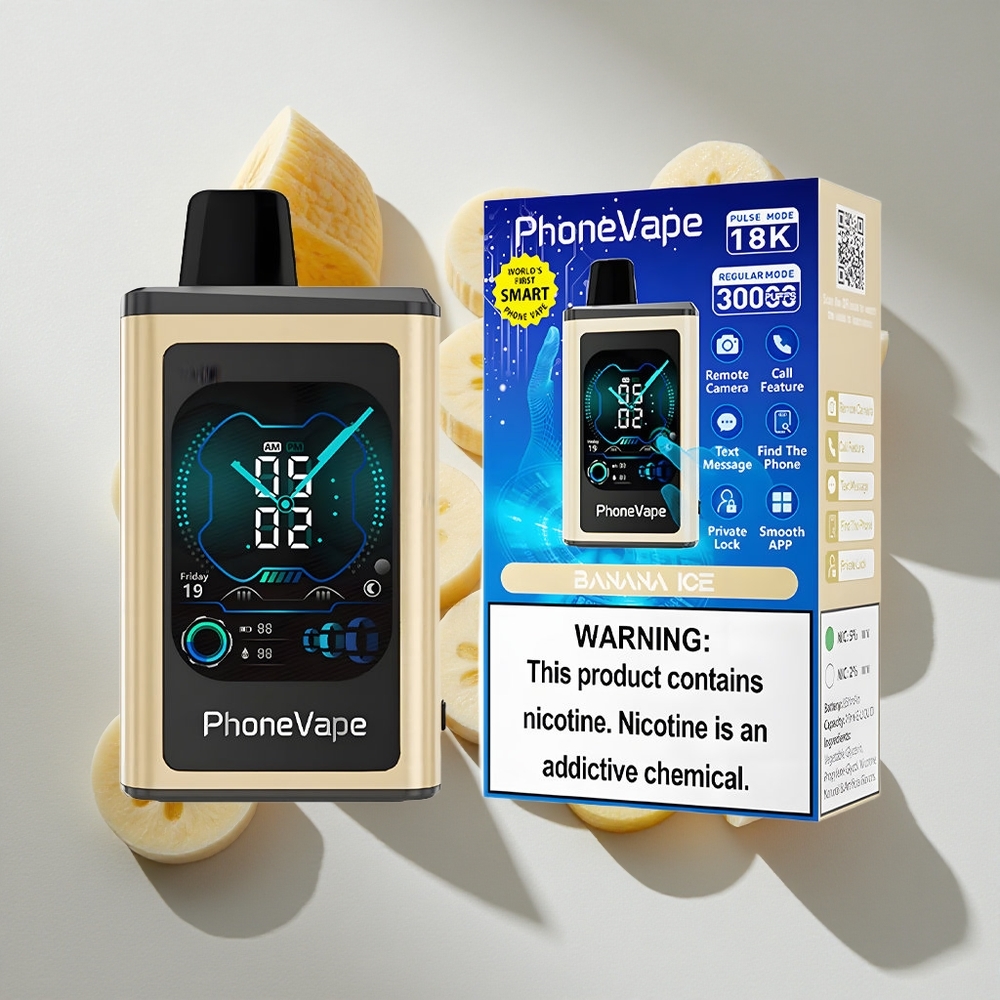 Banana IJs JNR PhoneVape 30000 puffs Nederland vapes Met App Besturing  Type-C Oplaadbare Batterij