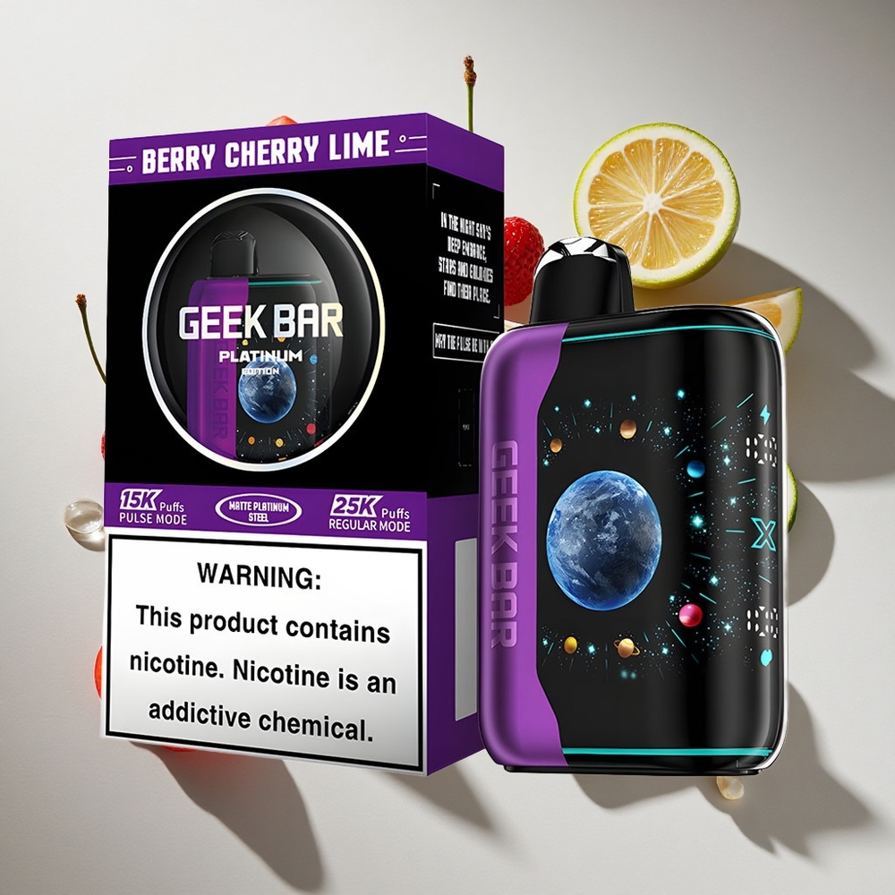 Bessen Kers Limoen GEEK BAR Platinum Edition 25000 Puffs Nederland vapes Dual Mesh Coil