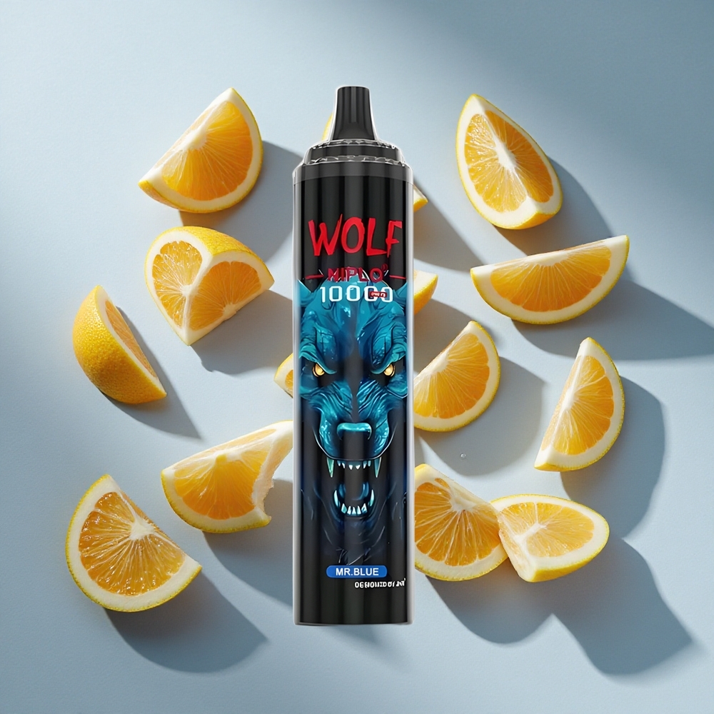 Blauw JNR Wolf Niplo 10000 Puffs Nederland vapes met 20ml e-vloeistof  Type-C opladen
