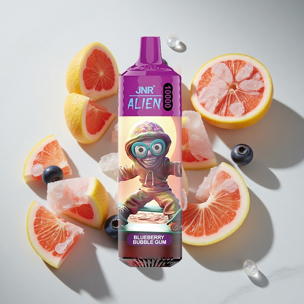 Blauwe Bes Bubble Gum JNR Alien 10000 Puffs Nederland vapes met 850mAh batterij  RGB-verlichting