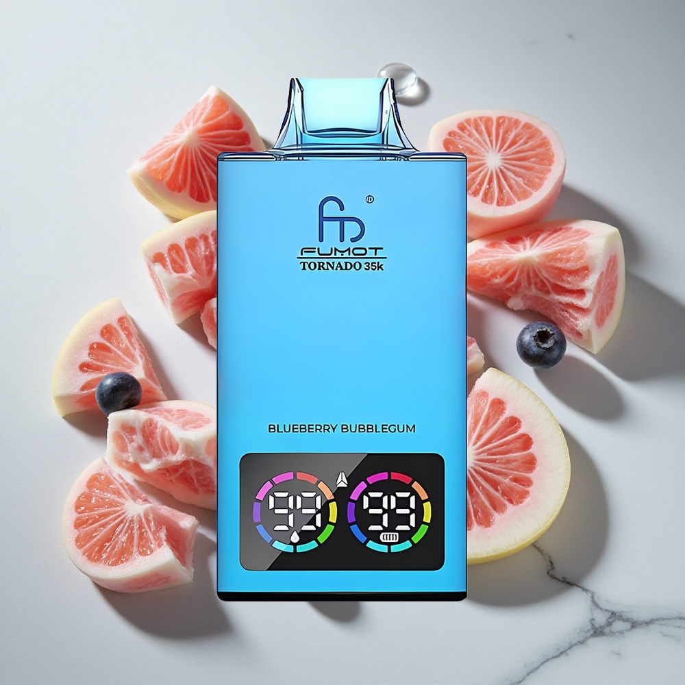 Blauwe Bes Bubblegum Fumot Tornado 35K 35000 Puffs Nederland vapes Dual Mesh Coil  RGB Licht