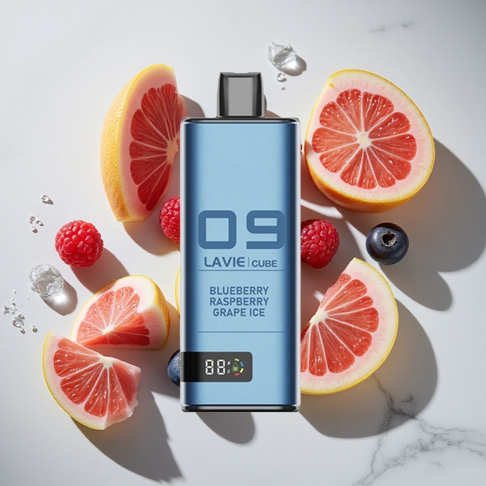Blauwe Bes Framboos Druif IJs Lavie Cube 20000 Puffs Nederland vapes Type C Opladen