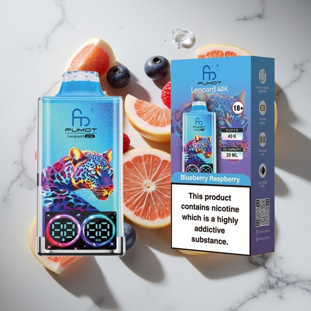 Blauwe Bes Framboos Fumot Leopard 40K Puffs Nederland vapes Dual Mesh Type-C