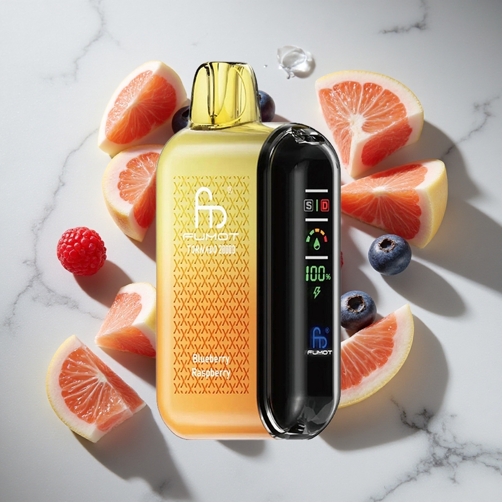 Blauwe Bes Framboos Fumot Tornado 20000 Puffs Nederland vapes Dual Mesh Coil Smart Display