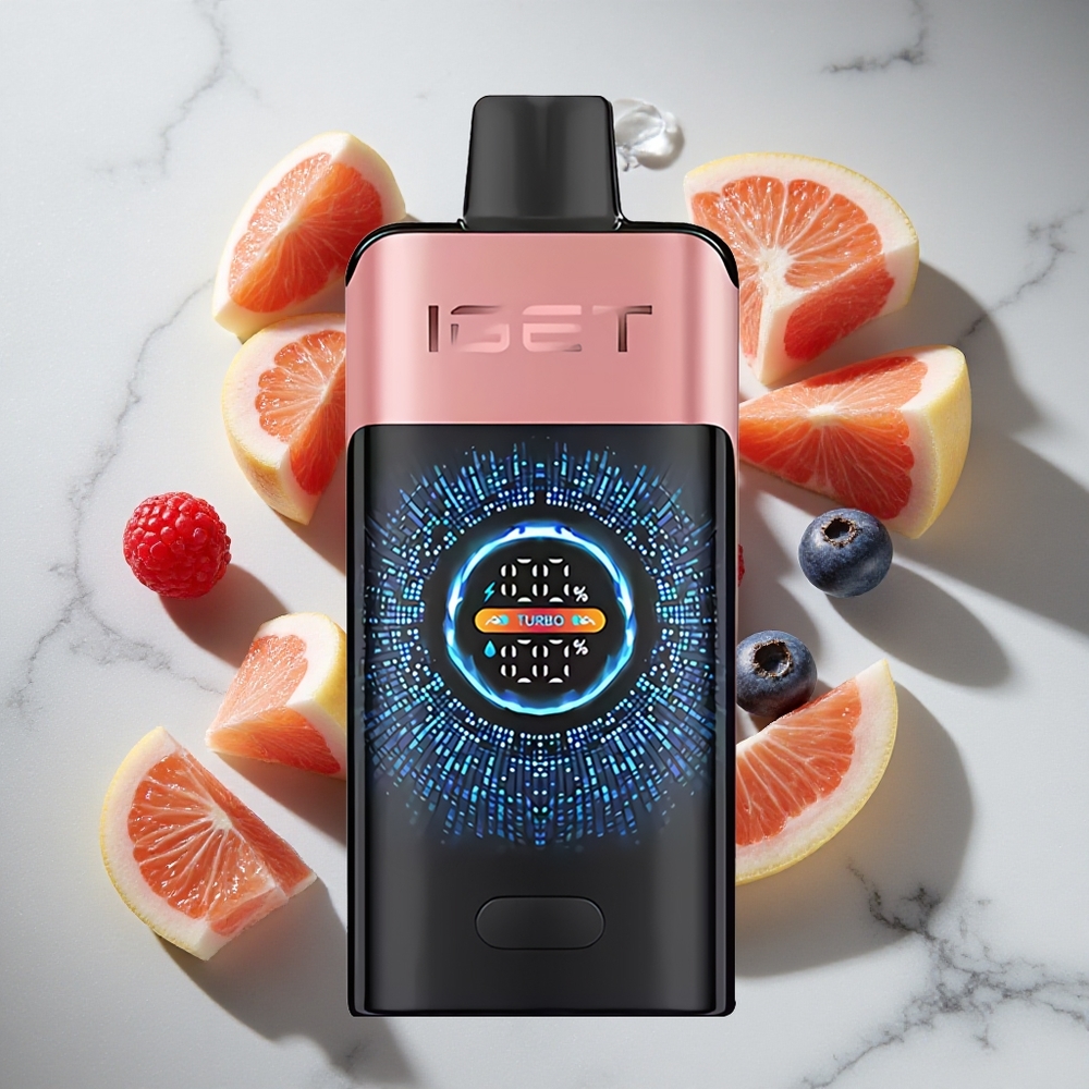 Blauwe Bes Framboos IGET ONE 12000 Puffs Nederland vapes met 2700 mAh Batterijcapaciteit