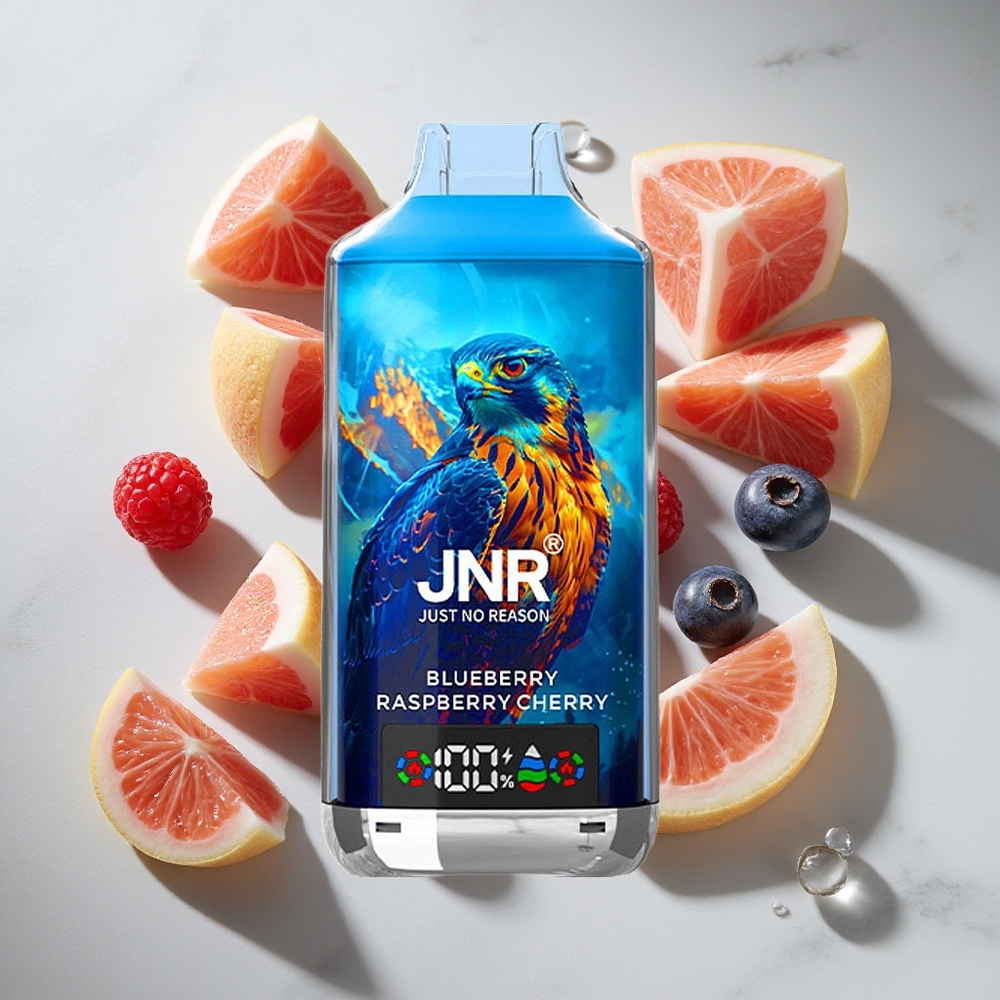 Blauwe Bes Framboos Kers JNR Falcon X 18000 Puffs Nederland vapes Dual Mesh Coil  Digitale Display
