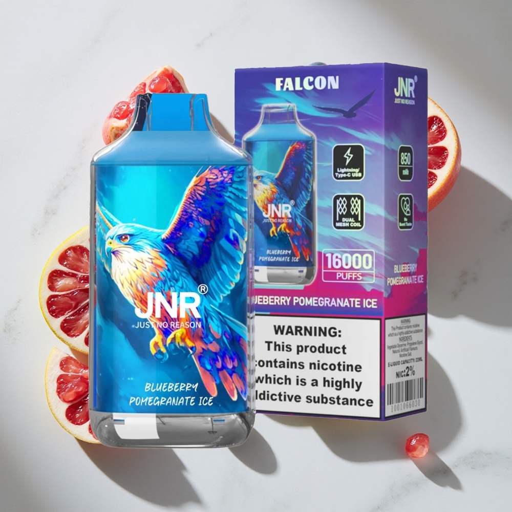 Blauwe Bes Granaatappel IJs JNR Falcon 16000 Puffs Nederland vapes - 22ml Vloeistof  850 mAh