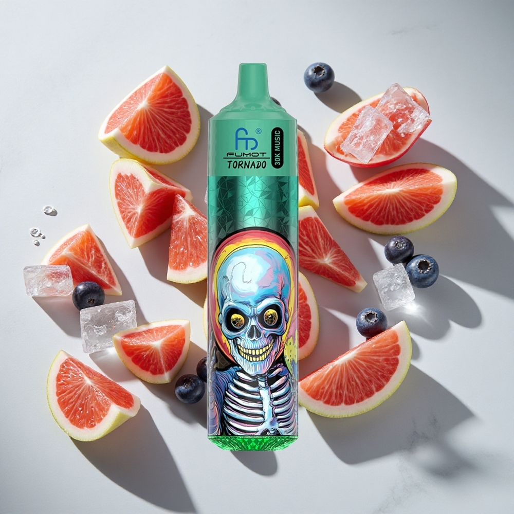 Blauwe Bes IJs Fumot RandM Tornado 30000 Puffs Nederland vapes met 30mL vloeistof  LED-display
