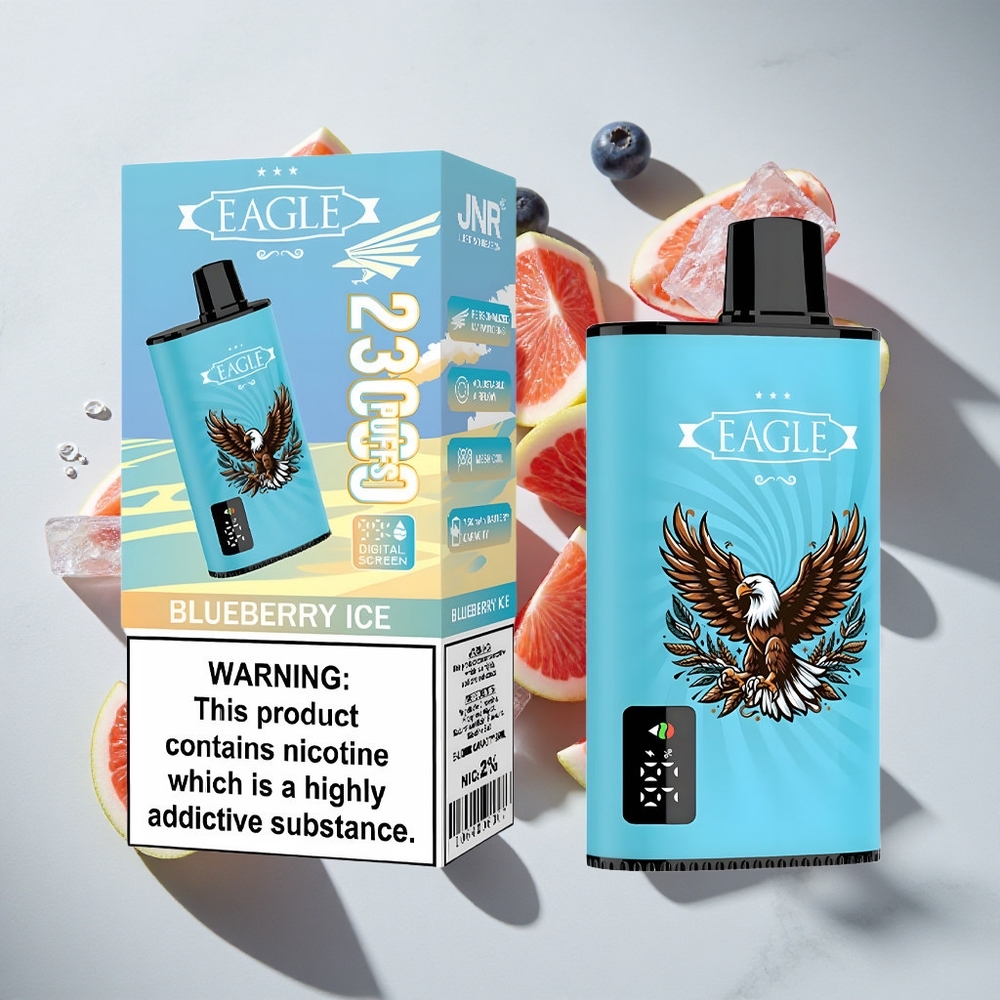 Blauwe Bes IJs JNR EAGLE Smart 23000 Puffs Nederland vapes met Digitaal Scherm  Type-C Opladen