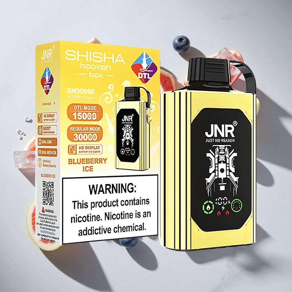 Blauwe Bes IJs JNR Shisha Hookah Box 20500 Puffs Nederland vapes met HD Display  Dual Mesh Coil