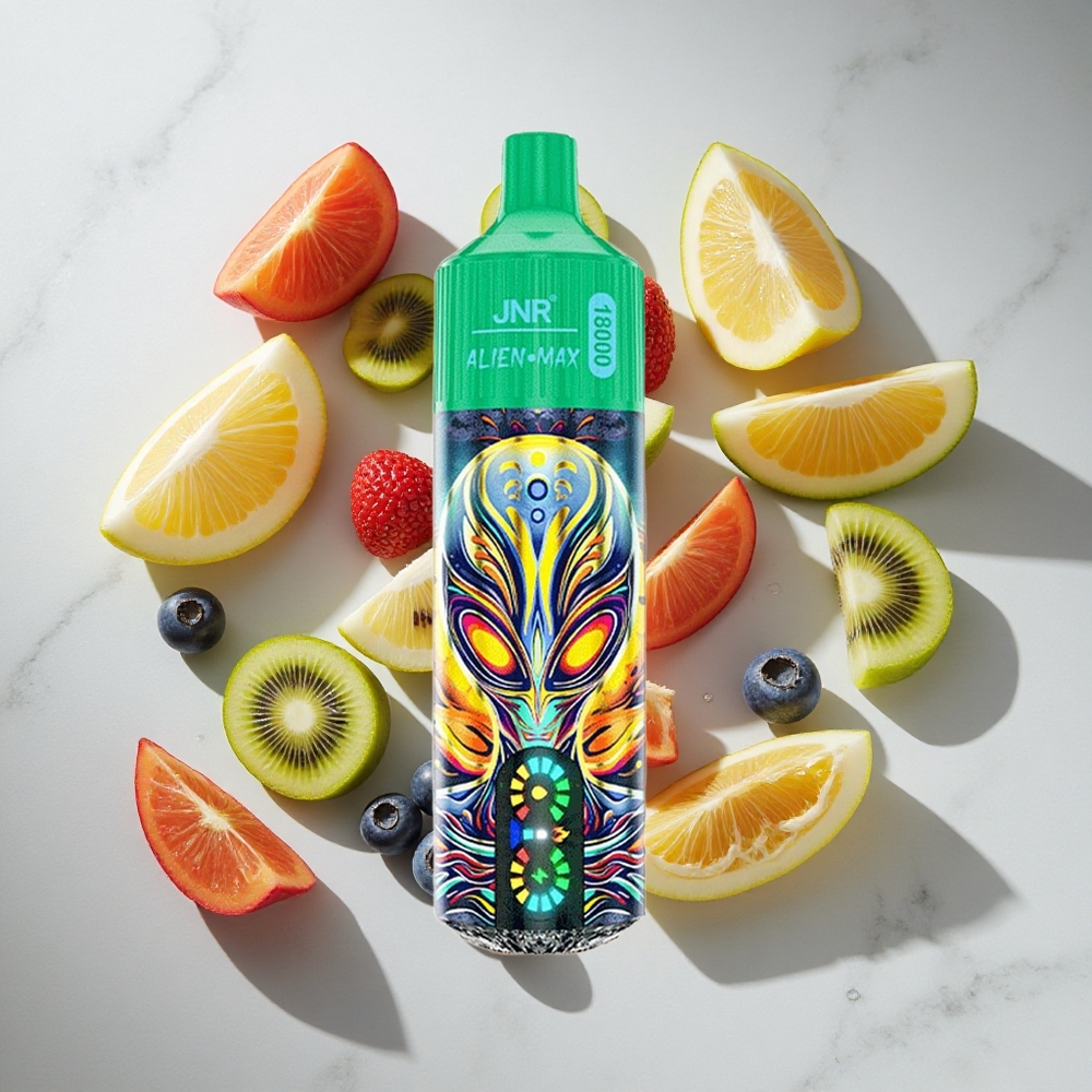 Blauwe Bes Kiwi JNR Alien Max 18000 Puffs Nederland vapes met Smart LED Display  Dual Mesh Coil