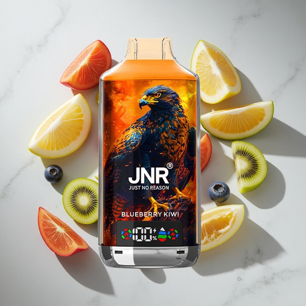 Blauwe Bes Kiwi JNR Falcon X 18000 Puffs Nederland vapes Dual Mesh Coil  Dual Core
