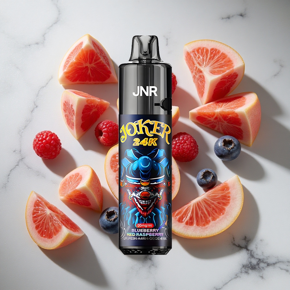 Blauwe Bes Rode Framboos JNR Joker 24K Puffs Nederland vapes met 800mAh Accu  Type-C Opladen