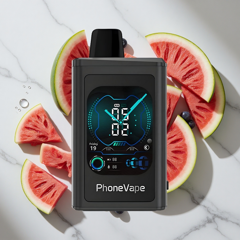 Blauwe Bes Watermeloen JNR PhoneVape 30000 puffs Nederland vapes Type-C Oplaadbare Accu Full Display Screen