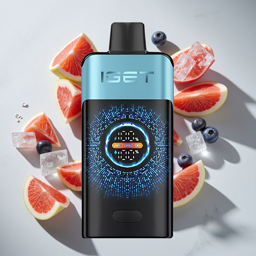 Blauwe Bessen Ijs IGET ONE 12000 Puffs Nederland vapes - Grote Gebogen Kleurenscherm  2700 mAh Batterij