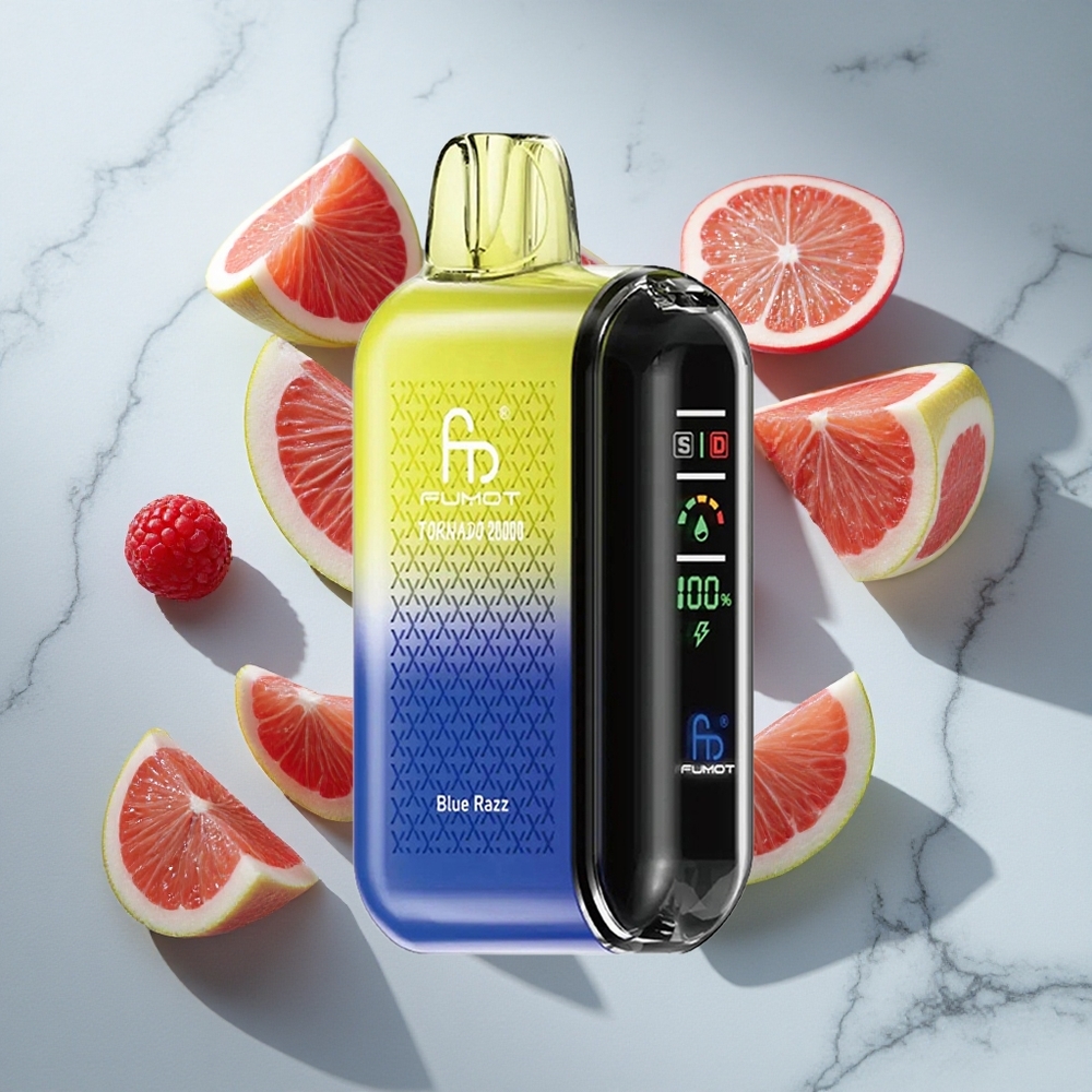 Blauwe Framboos Fumot Tornado 20000 Puffs Dual Mesh Coil Nederland vapes