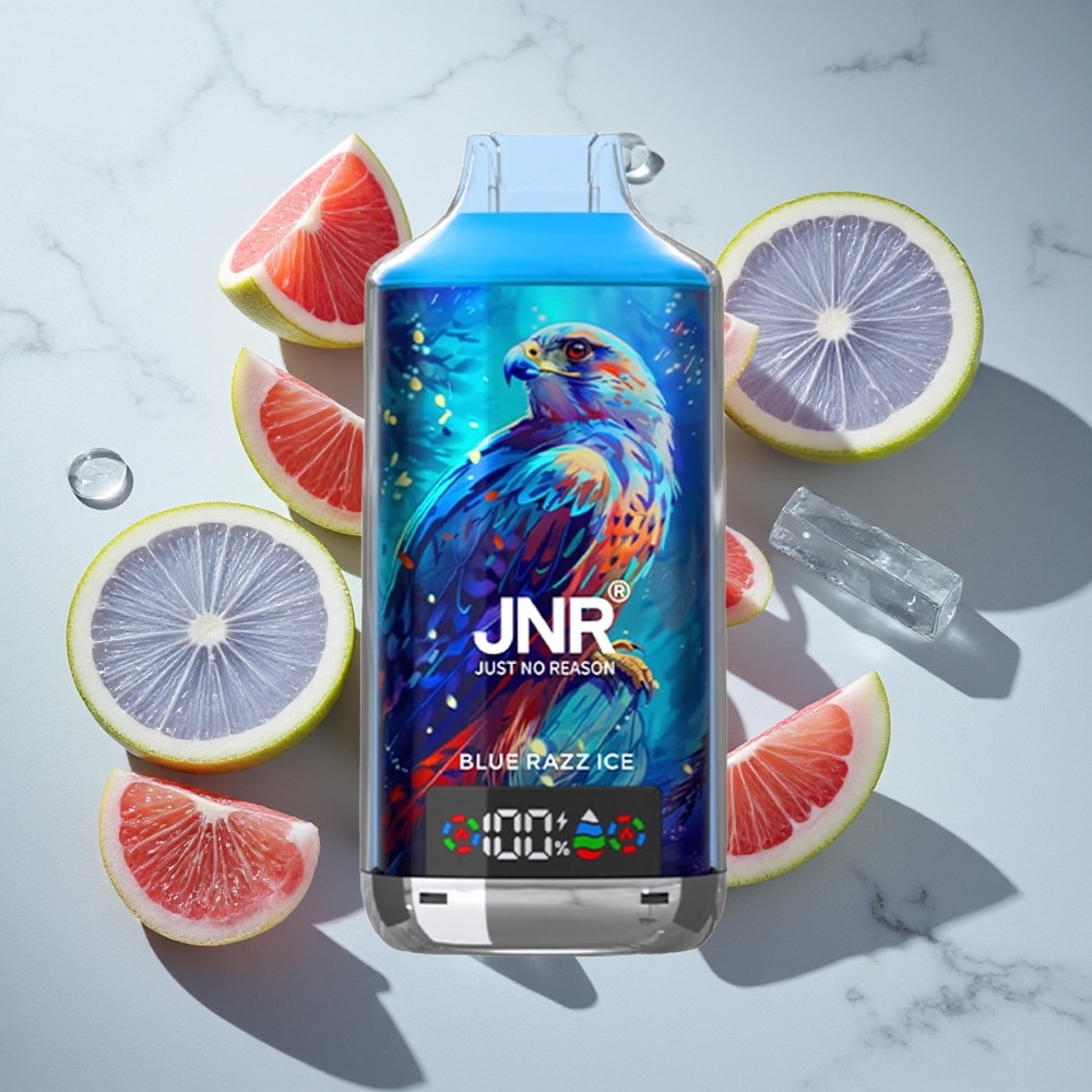 Blauwe Framboos IJs JNR Falcon X 18000 Puffs 24ml Nederland vapes Dual Mesh Coil
