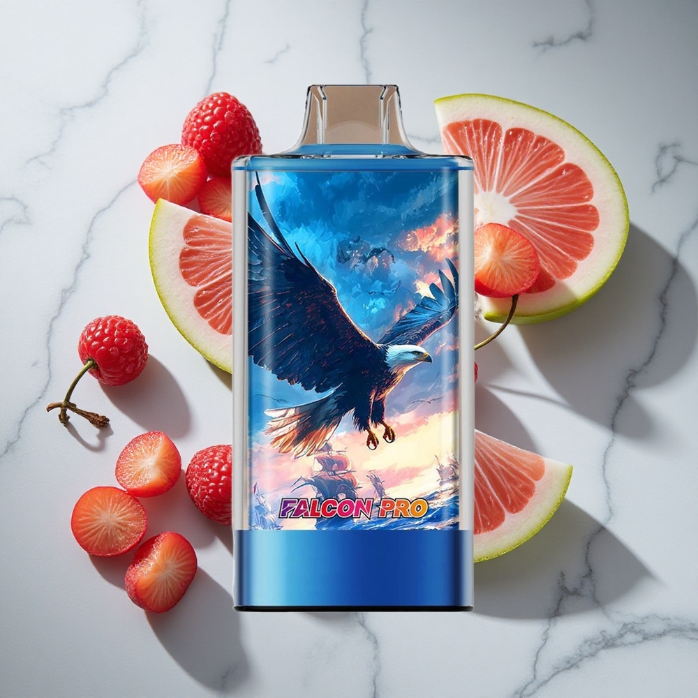 Blauwe Framboos-Kers JNR Falcon Pro 28000 Puffs Nederland vapes met Smart Display  USB Type-C Opladen