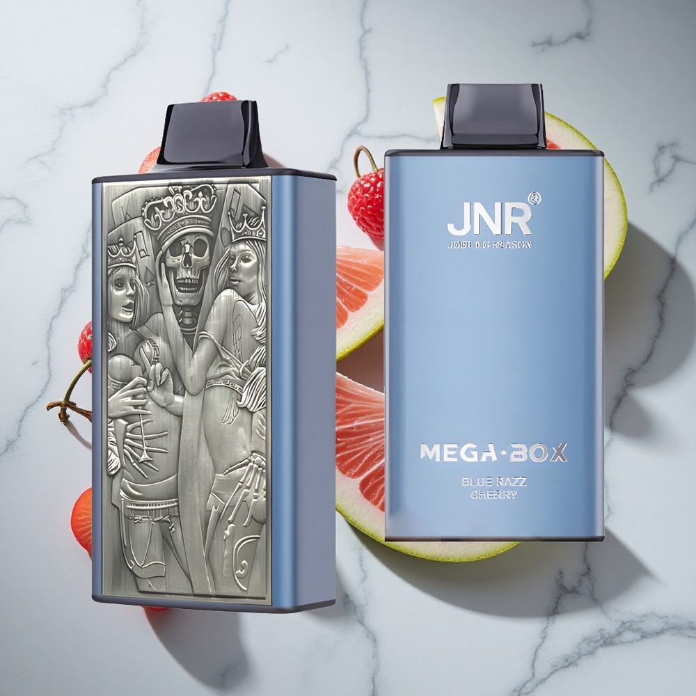 Blauwe Framboos Kers JNR Mega Box 25000 Puffs Nederland vapes Dual Mesh Coil