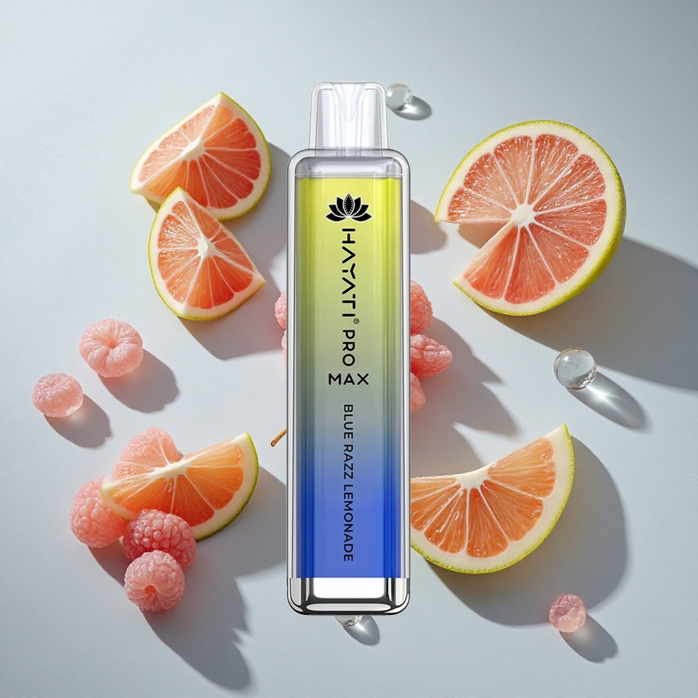 Blauwe Framboos Limonade Hayati Pro Max 4000 Puffs Nederland vapes met 1400mAh oplaadbare batterij  LED-licht