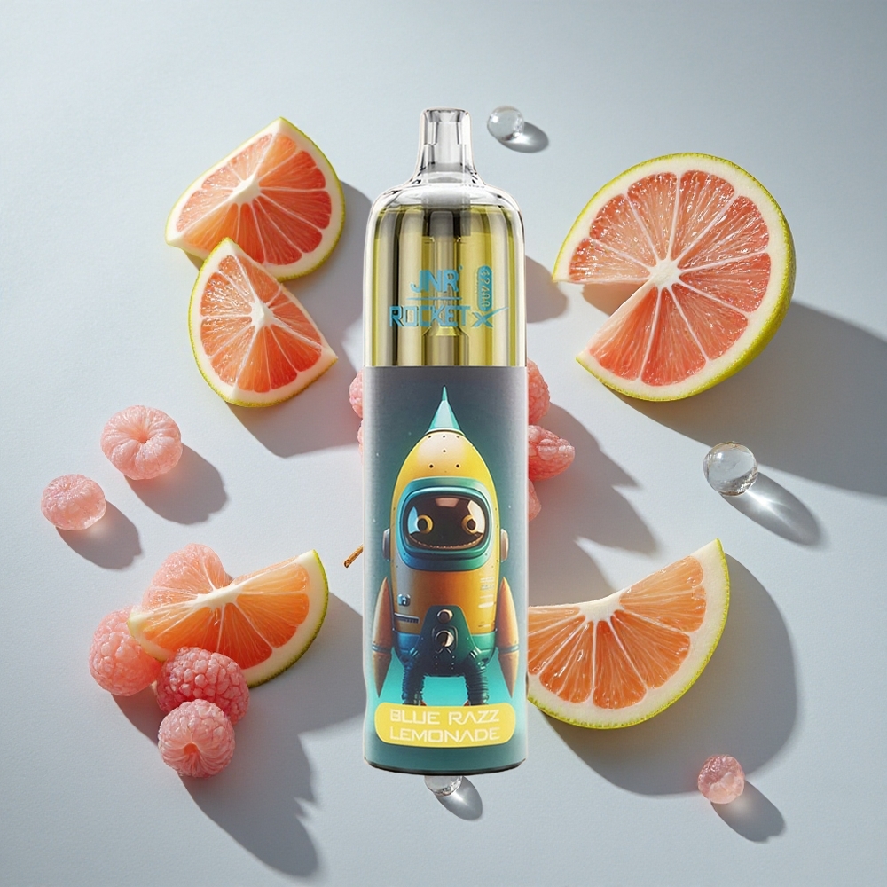 Blauwe Framboos Limonade JNR Rocket-X 12400 Puffs Nederland vapes met RGB-verlichting  Aanpasbare Luchtstroom