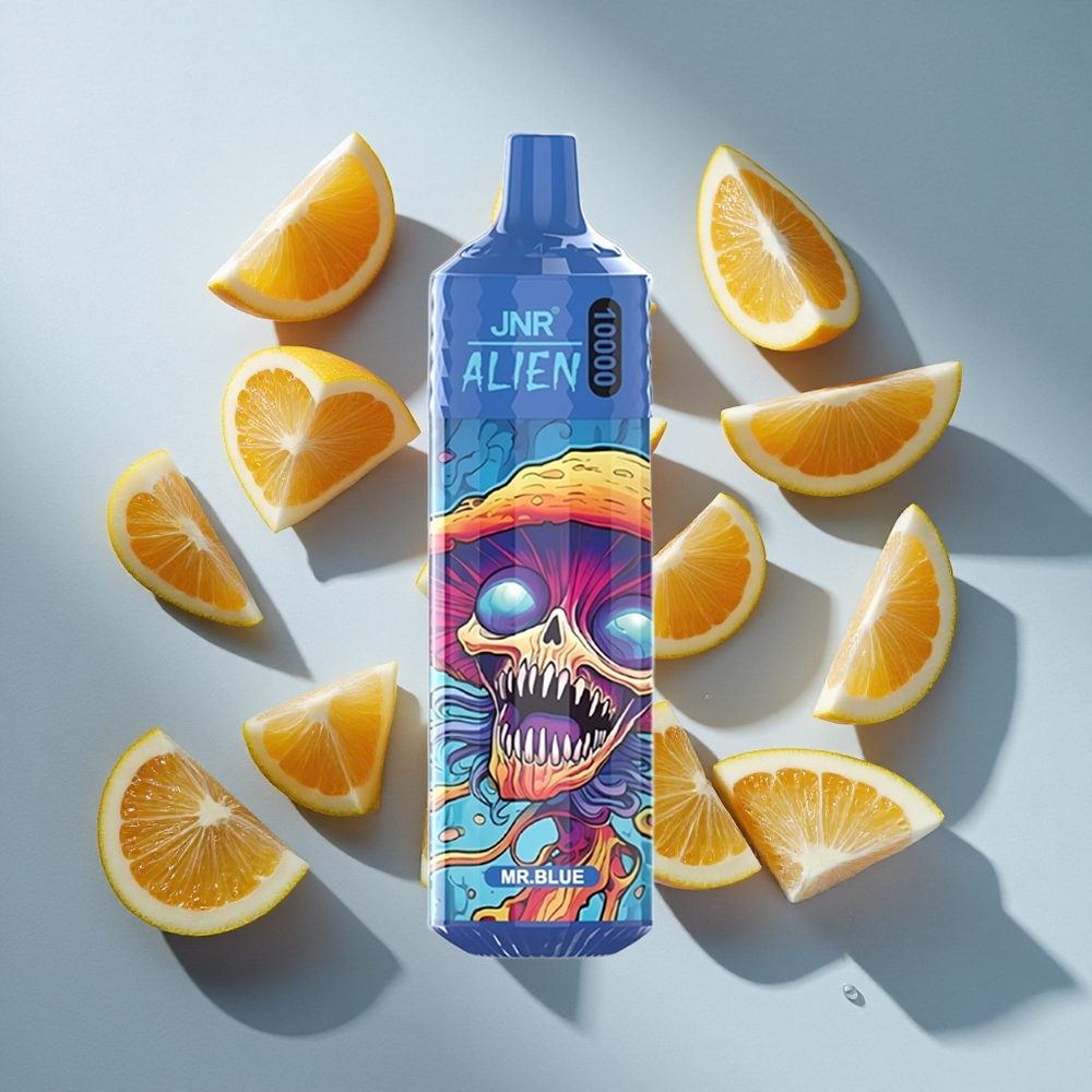 Blauwe JNR Alien 10000 Puffs Nederland vapes met 20ml e-vloeistof en Type-C Quick Charge