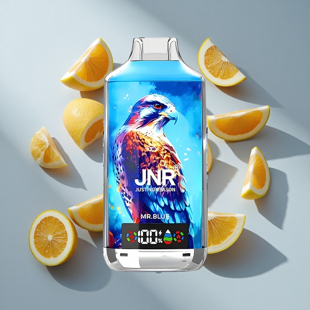 Blauwe Mr Blue JNR Falcon X 18000 Puffs Nederland vapes met 24ml e-vloeistof  Dual Mesh Coil