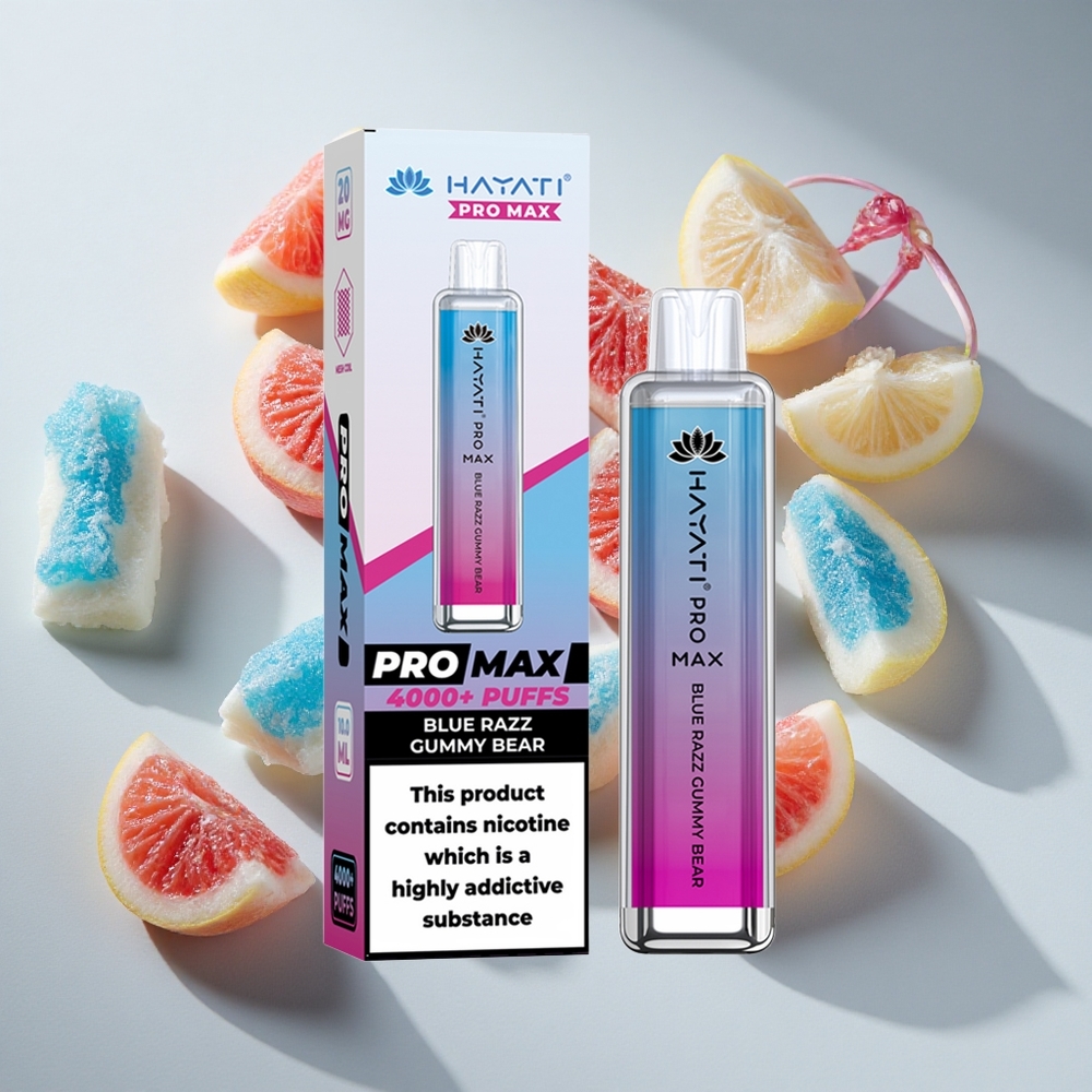 Blauwe Razz Gummi Beer Hayati Pro Max 4000 Puffs Nederland vapes Met 1400mAh Oplaadbare Accu