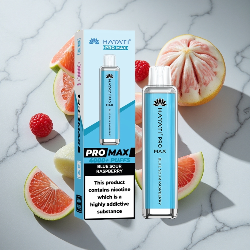 Blauwe Zure Framboos Hayati Pro Max 4000 Puffs Nederland vapes Dual 11 Ohm Mesh Coil