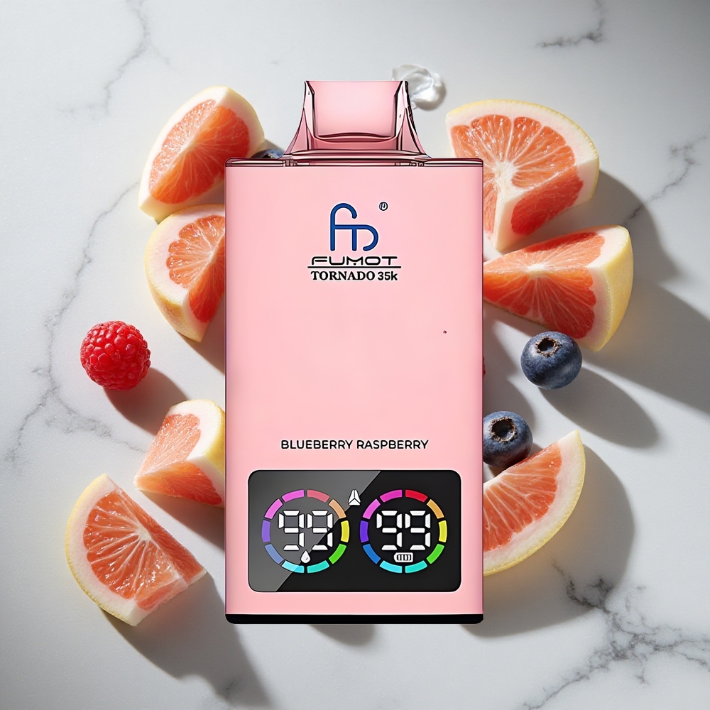 Bosbes Framboos Fumot Tornado 35K 35000 Puffs Nederland vapes Dual Mesh Coil USB-C