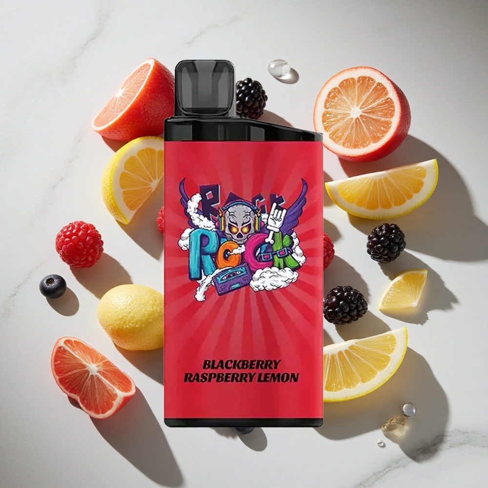Brambes Framboos Citroen IGET Bar 3500 Puffs Nederland vapes met 1400 mAh Batterij